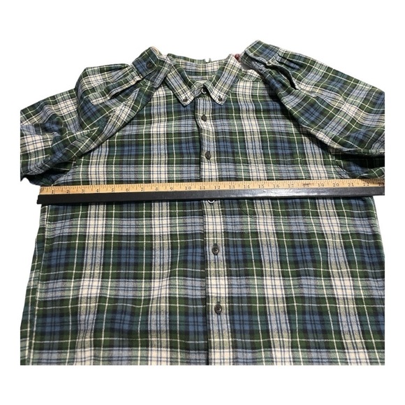 L.L. Bean Plaid Flannel Shirt Mens M-Reg Traditional Fit Outdoor Casual - Picture 7 of 8
